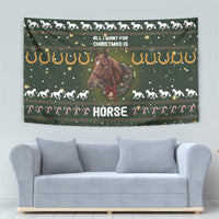 Horse All I Need For Christmas Christmas Tapestry Xmas Holiday Patterns - Wonder Print Shop