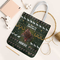 Horse All I Need For Christmas Christmas Tote Bag Xmas Holiday Patterns - Wonder Print Shop