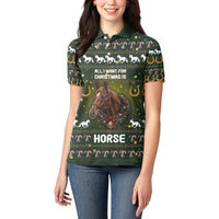 Horse All I Need For Christmas Christmas Women Polo Shirt Xmas Holiday Patterns - Wonder Print Shop