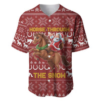 Horse Through The Snow Christmas Design Baseball Jersey Xmas Holiday Patterns - Wonder Print Shop