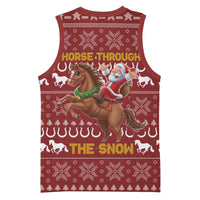 Horse Through The Snow Christmas Design Basketball Jersey Xmas Holiday Patterns - Wonder Print Shop