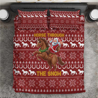 Horse Through The Snow Christmas Design Bedding Set Xmas Holiday Patterns - Wonder Print Shop