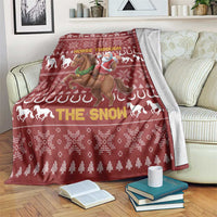 Horse Through The Snow Christmas Design Blanket Xmas Holiday Patterns - Wonder Print Shop