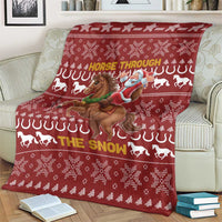 Horse Through The Snow Christmas Design Blanket Xmas Holiday Patterns - Wonder Print Shop