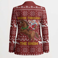 Horse Through The Snow Christmas Design Blazer Xmas Holiday Patterns - Wonder Print Shop