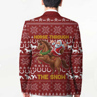 Horse Through The Snow Christmas Design Blazer Xmas Holiday Patterns - Wonder Print Shop