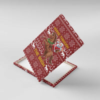 Horse Through The Snow Christmas Design Canvas Wall Art Xmas Holiday Patterns - Wonder Print Shop