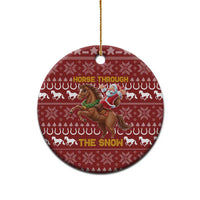 Horse Through The Snow Christmas Design Ceramic Ornament Xmas Holiday Patterns - Wonder Print Shop