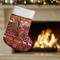 Horse Through The Snow Christmas Design Christmas Stocking Xmas Holiday Patterns - Wonder Print Shop