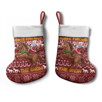 Horse Through The Snow Christmas Design Christmas Stocking Xmas Holiday Patterns - Wonder Print Shop