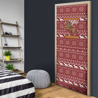 Horse Through The Snow Christmas Design Door Cover Xmas Holiday Patterns - Wonder Print Shop