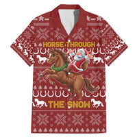 Horse Through The Snow Christmas Design Family Matching Mermaid Dress and Hawaiian Shirt Xmas Holiday Patterns - Wonder Print Shop
