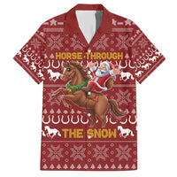 Horse Through The Snow Christmas Design Hawaiian Shirt Xmas Holiday Patterns - Wonder Print Shop