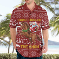Horse Through The Snow Christmas Design Hawaiian Shirt Xmas Holiday Patterns - Wonder Print Shop