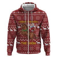 Horse Through The Snow Christmas Design Hoodie Xmas Holiday Patterns - Wonder Print Shop