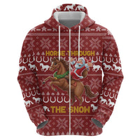 Horse Through The Snow Christmas Design Hoodie Xmas Holiday Patterns - Wonder Print Shop