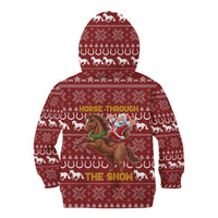 Horse Through The Snow Christmas Design Kid Hoodie Xmas Holiday Patterns - Wonder Print Shop