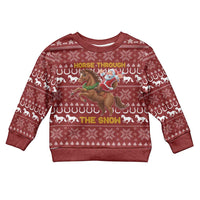 Horse Through The Snow Christmas Design Kid Ugly Christmas Sweater Xmas Holiday Patterns - Wonder Print Shop