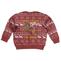 Horse Through The Snow Christmas Design Kid Ugly Christmas Sweater Xmas Holiday Patterns - Wonder Print Shop