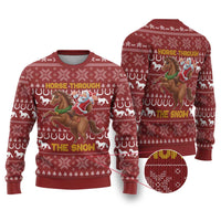 Horse Through The Snow Christmas Design Ugly Christmas Sweater Xmas Holiday Patterns - Wonder Print Shop