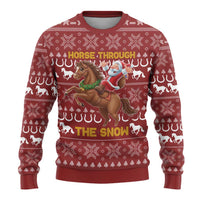 Horse Through The Snow Christmas Design Ugly Christmas Sweater Xmas Holiday Patterns - Wonder Print Shop