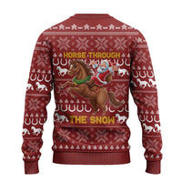 Horse Through The Snow Christmas Design Ugly Christmas Sweater Xmas Holiday Patterns - Wonder Print Shop