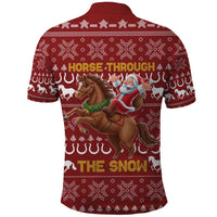 Horse Through The Snow Christmas Design Polo Shirt Xmas Holiday Patterns - Wonder Print Shop