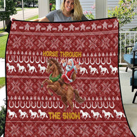 Horse Through The Snow Christmas Design Quilt Xmas Holiday Patterns - Wonder Print Shop
