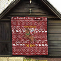 Horse Through The Snow Christmas Design Quilt Xmas Holiday Patterns - Wonder Print Shop