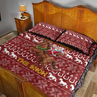 Horse Through The Snow Christmas Design Quilt Bed Set Xmas Holiday Patterns - Wonder Print Shop