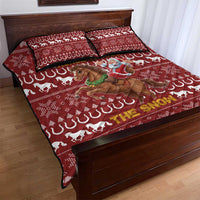 Horse Through The Snow Christmas Design Quilt Bed Set Xmas Holiday Patterns - Wonder Print Shop