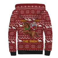Horse Through The Snow Christmas Design Sherpa Hoodie Xmas Holiday Patterns - Wonder Print Shop