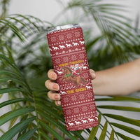Horse Through The Snow Christmas Design Skinny Tumbler Xmas Holiday Patterns - Wonder Print Shop