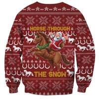 Horse Through The Snow Christmas Design Sweatshirt Xmas Holiday Patterns - Wonder Print Shop
