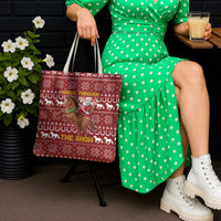 Horse Through The Snow Christmas Design Tote Bag Xmas Holiday Patterns - Wonder Print Shop