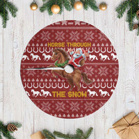 Horse Through The Snow Christmas Design Tree Skirt Xmas Holiday Patterns - Wonder Print Shop