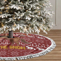 Horse Through The Snow Christmas Design Tree Skirt Xmas Holiday Patterns - Wonder Print Shop