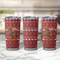 Horse Through The Snow Christmas Design Tumbler Cup Xmas Holiday Patterns - Wonder Print Shop