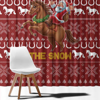 Horse Through The Snow Christmas Design Window Curtain Xmas Holiday Patterns - Wonder Print Shop