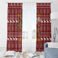 Horse Through The Snow Christmas Design Window Curtain Xmas Holiday Patterns - Wonder Print Shop