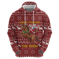 Horse Through The Snow Christmas Design Zip Hoodie Xmas Holiday Patterns - Wonder Print Shop