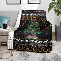 Horse Christmas Tree Christmas Design Blanket Xmas Holiday Patterns - Wonder Print Shop