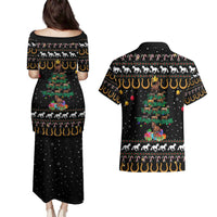 Horse Christmas Tree Christmas Design Couples Matching Puletasi and Hawaiian Shirt Xmas Holiday Patterns - Wonder Print Shop