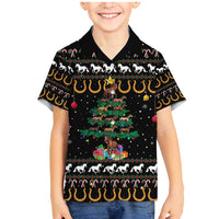 Horse Christmas Tree Christmas Design Family Matching Mermaid Dress and Hawaiian Shirt Xmas Holiday Patterns - Wonder Print Shop