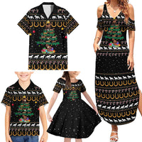 Horse Christmas Tree Christmas Design Family Matching Summer Maxi Dress and Hawaiian Shirt Xmas Holiday Patterns - Wonder Print Shop