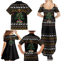 Horse Christmas Tree Christmas Design Family Matching Summer Maxi Dress and Hawaiian Shirt Xmas Holiday Patterns - Wonder Print Shop