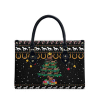 Horse Christmas Tree Christmas Design Leather Bag Xmas Holiday Patterns - Wonder Print Shop