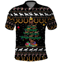 Horse Christmas Tree Christmas Design Polo Shirt Xmas Holiday Patterns - Wonder Print Shop