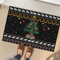 Horse Christmas Tree Christmas Design Rubber Doormat Xmas Holiday Patterns - Wonder Print Shop