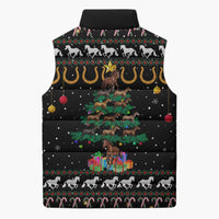 Horse Christmas Tree Christmas Design Sleeveless Puffer Jacket Xmas Holiday Patterns - Wonder Print Shop